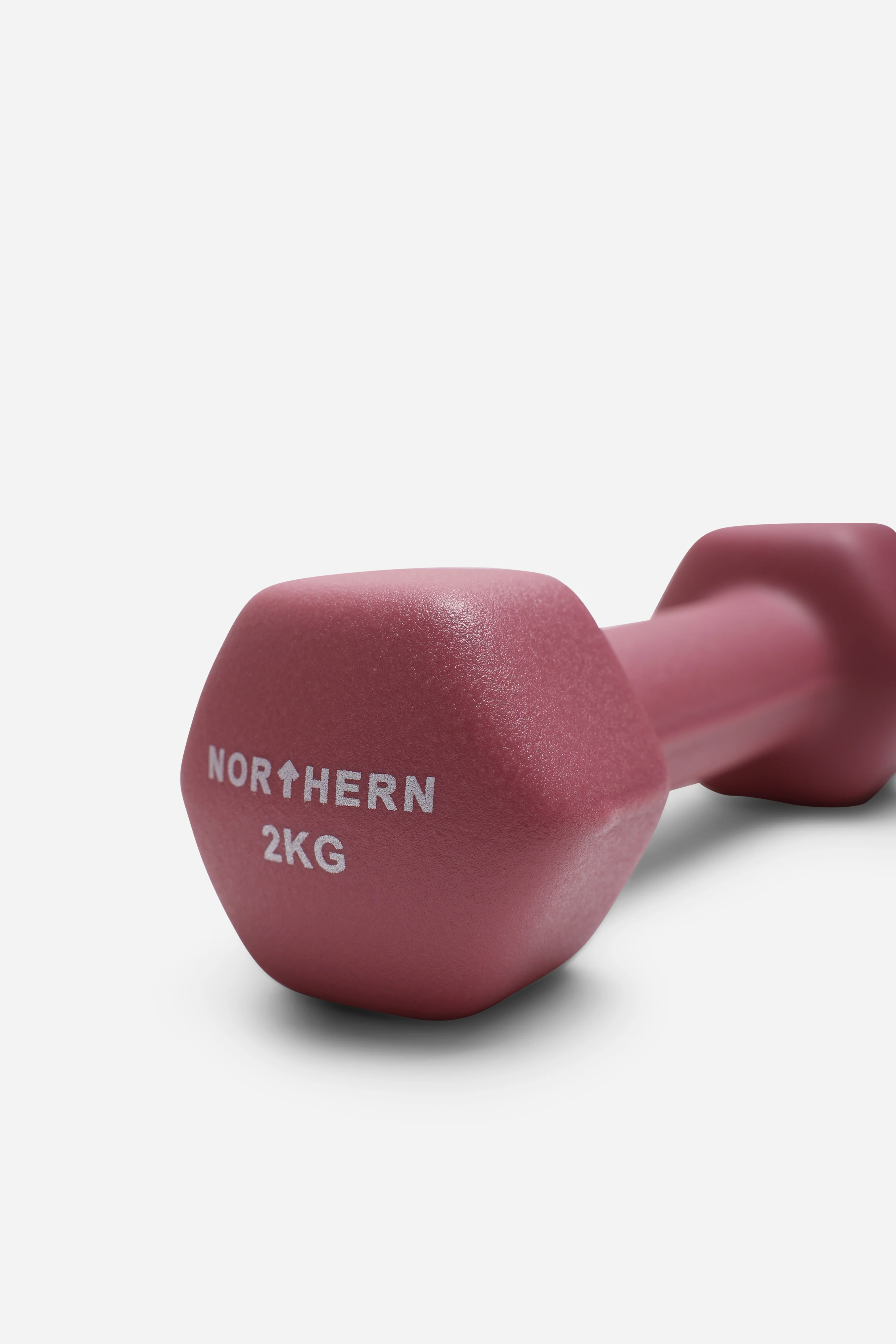 Northern Dusk Pink Neoprene Hex Dumbbells Pair - 2kg x 2 (4kg) - Image 3