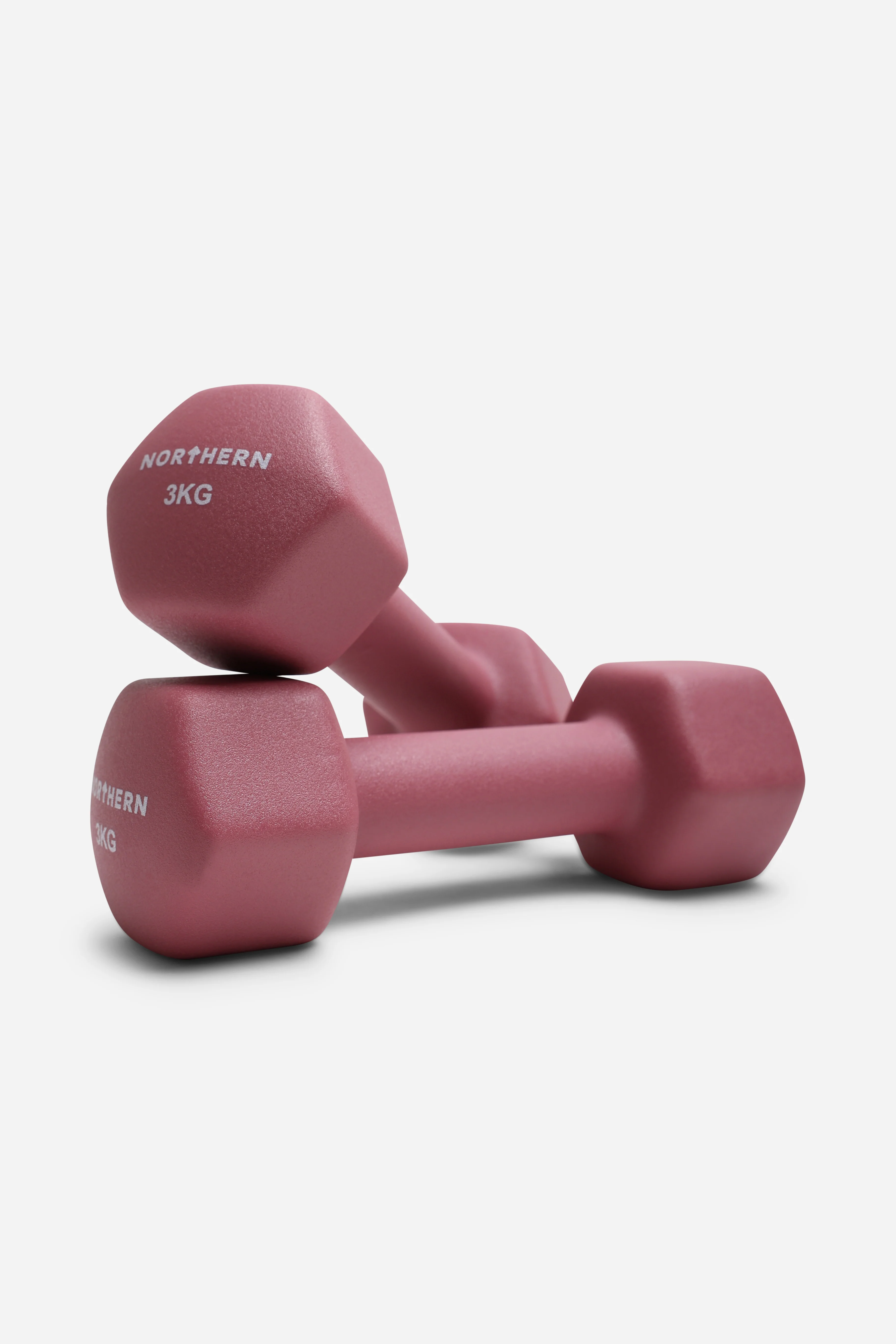 Northern Dusk Pink Neoprene Hex Dumbbells Pair - 3kg x 2 (6kg)
