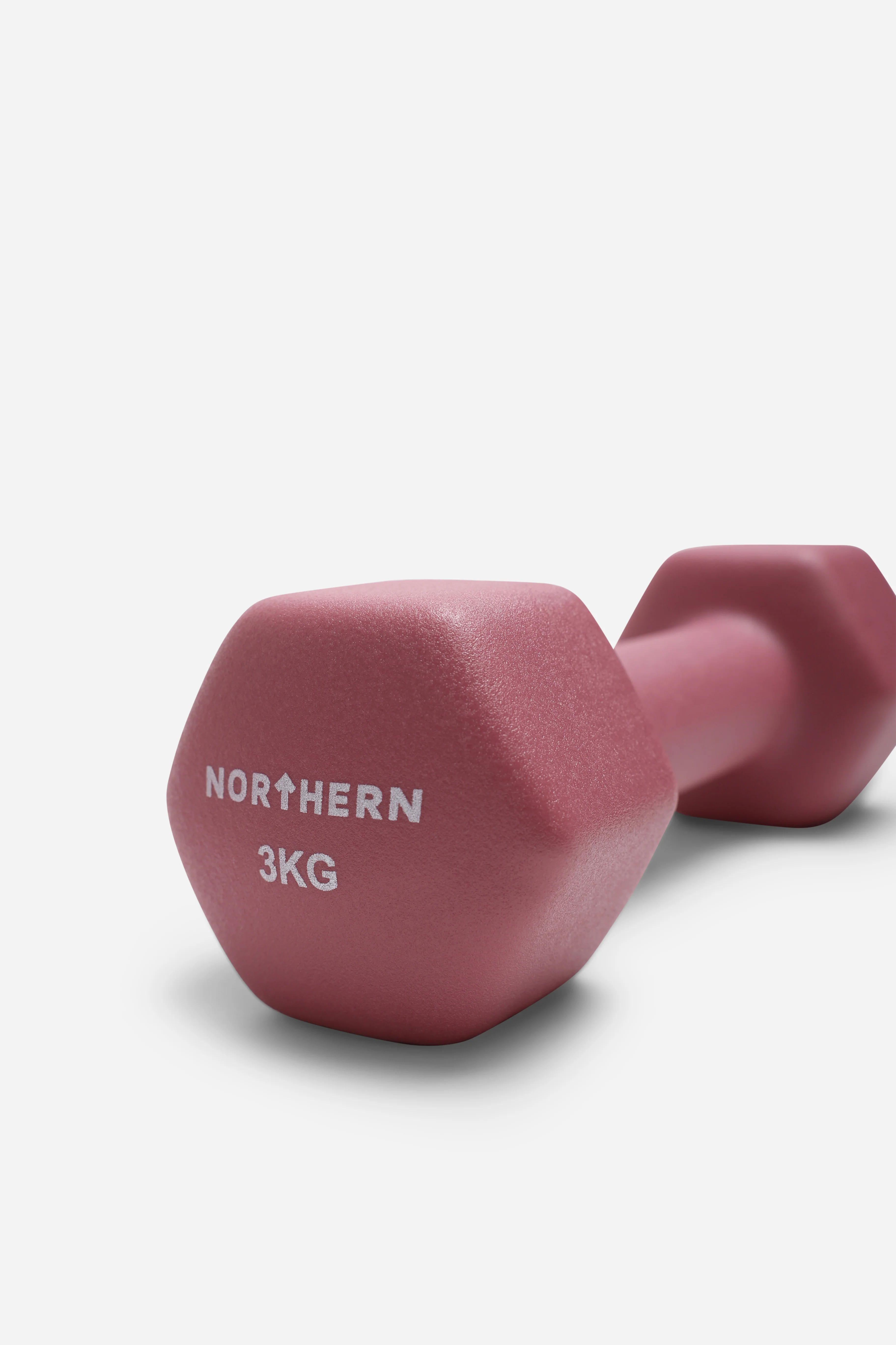Northern Dusk Pink Neoprene Hex Dumbbells Pair - 3kg x 2 (6kg) - Image 3