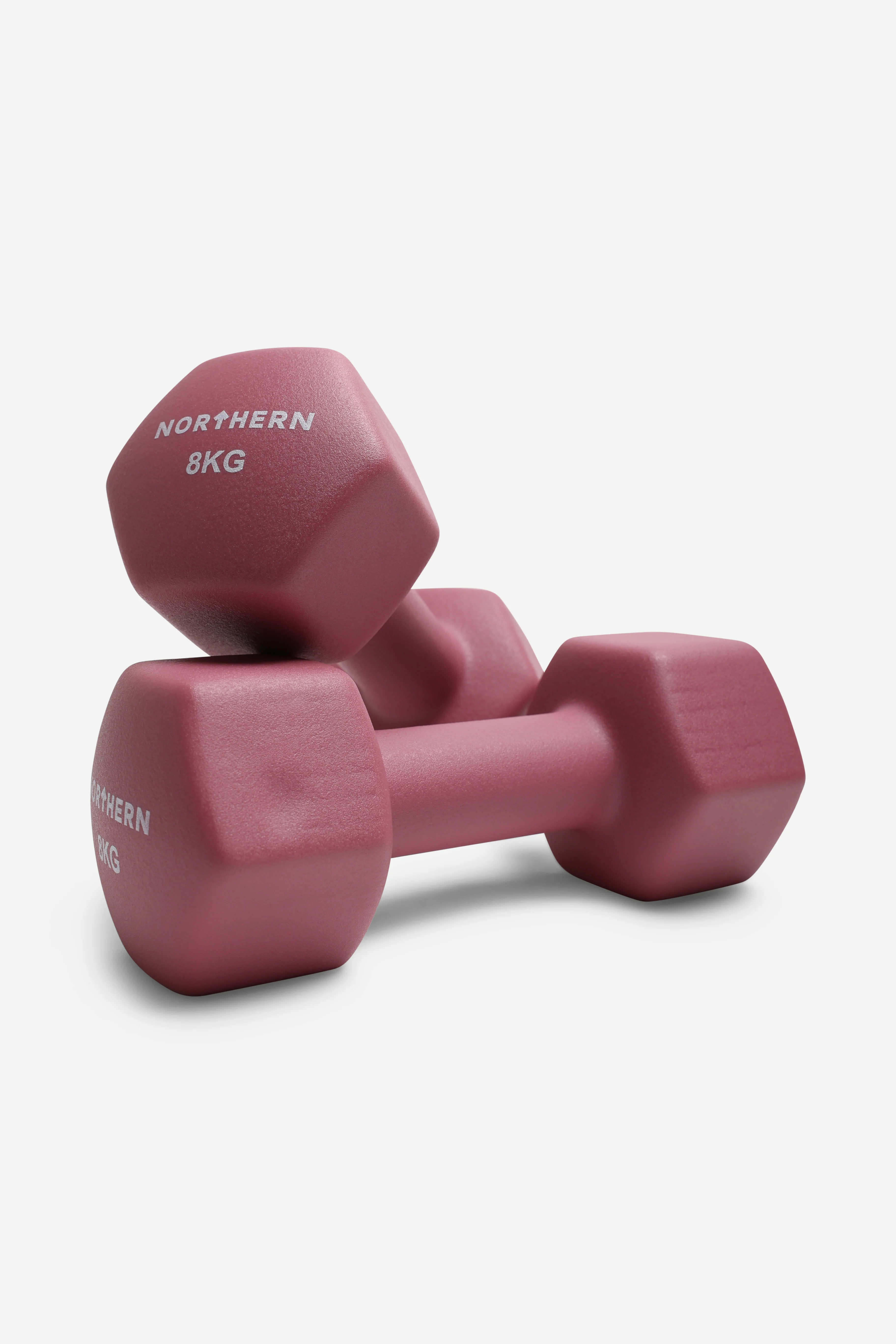 Northern Dusk Pink Neoprene Hex Dumbbells Pair - 8kg x 2 (16kg)