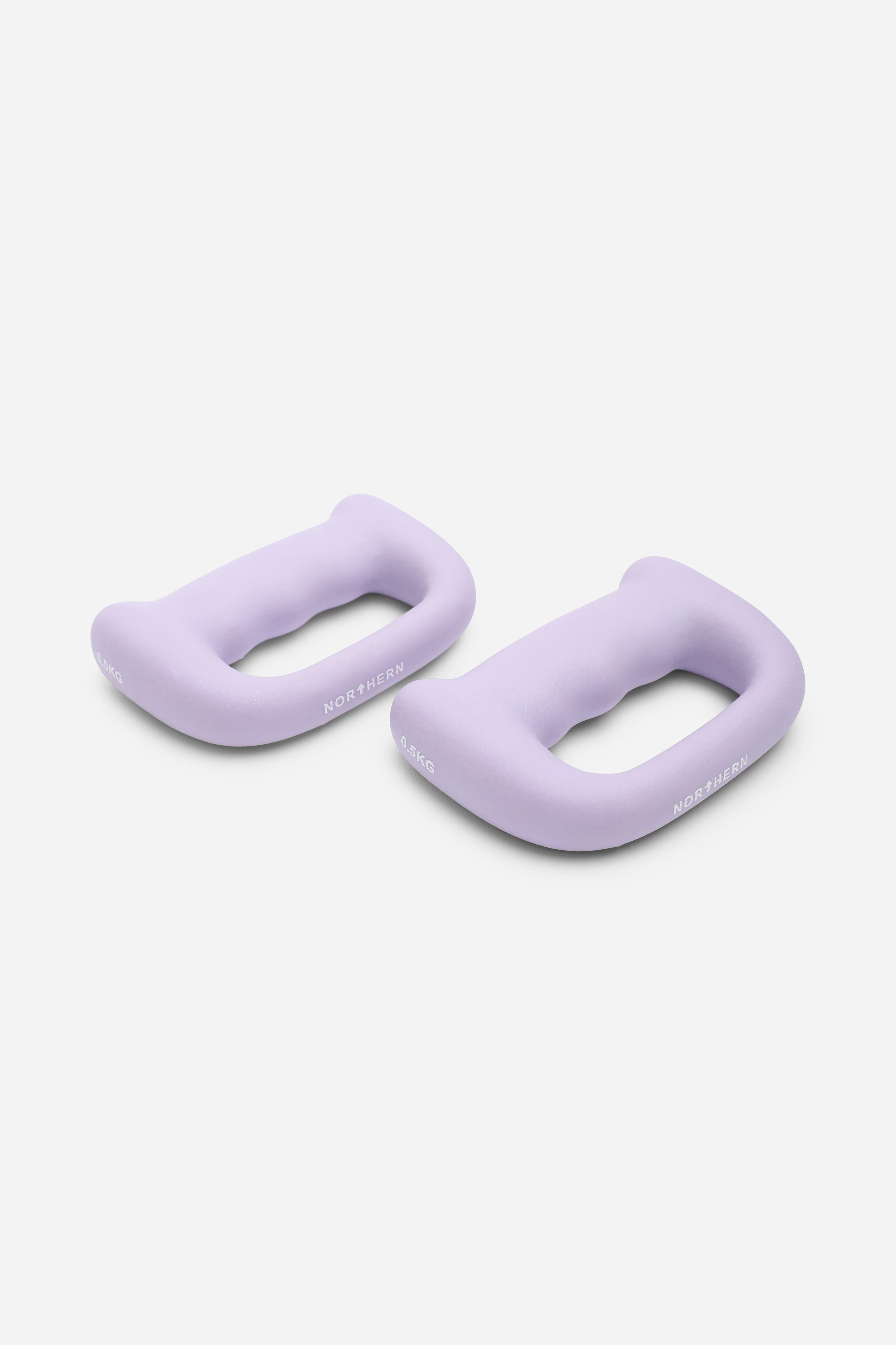 Northern Soft Lavender Hand Dumbbells D Shaped Boxing Exercise Weights Pair - 0.5kg x 2 (1kg) - Image 2