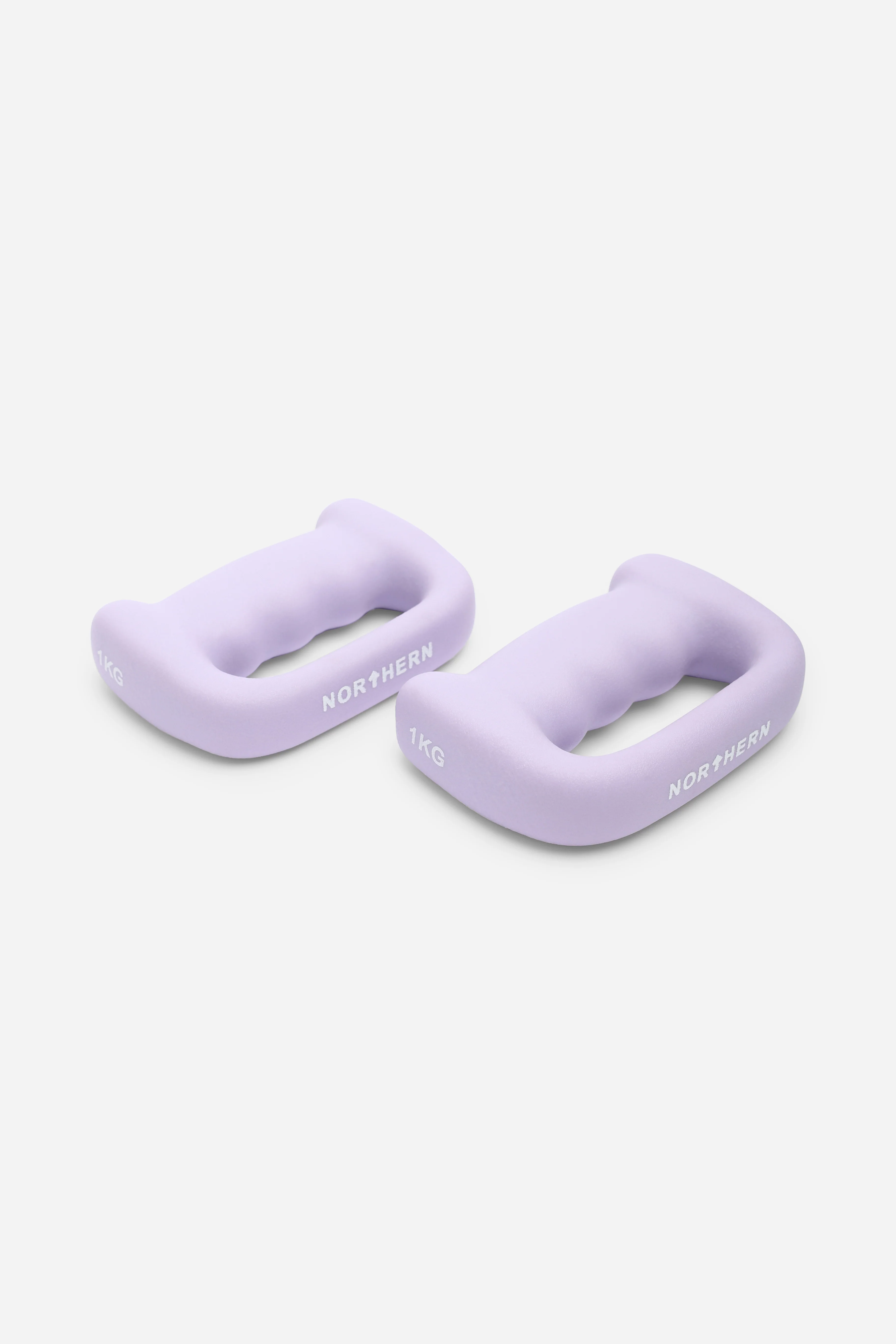 Northern Soft Lavender Hand Dumbbells D Shaped Boxing Exercise Weights Pair - 1kg x 2 (2kg) - Image 2
