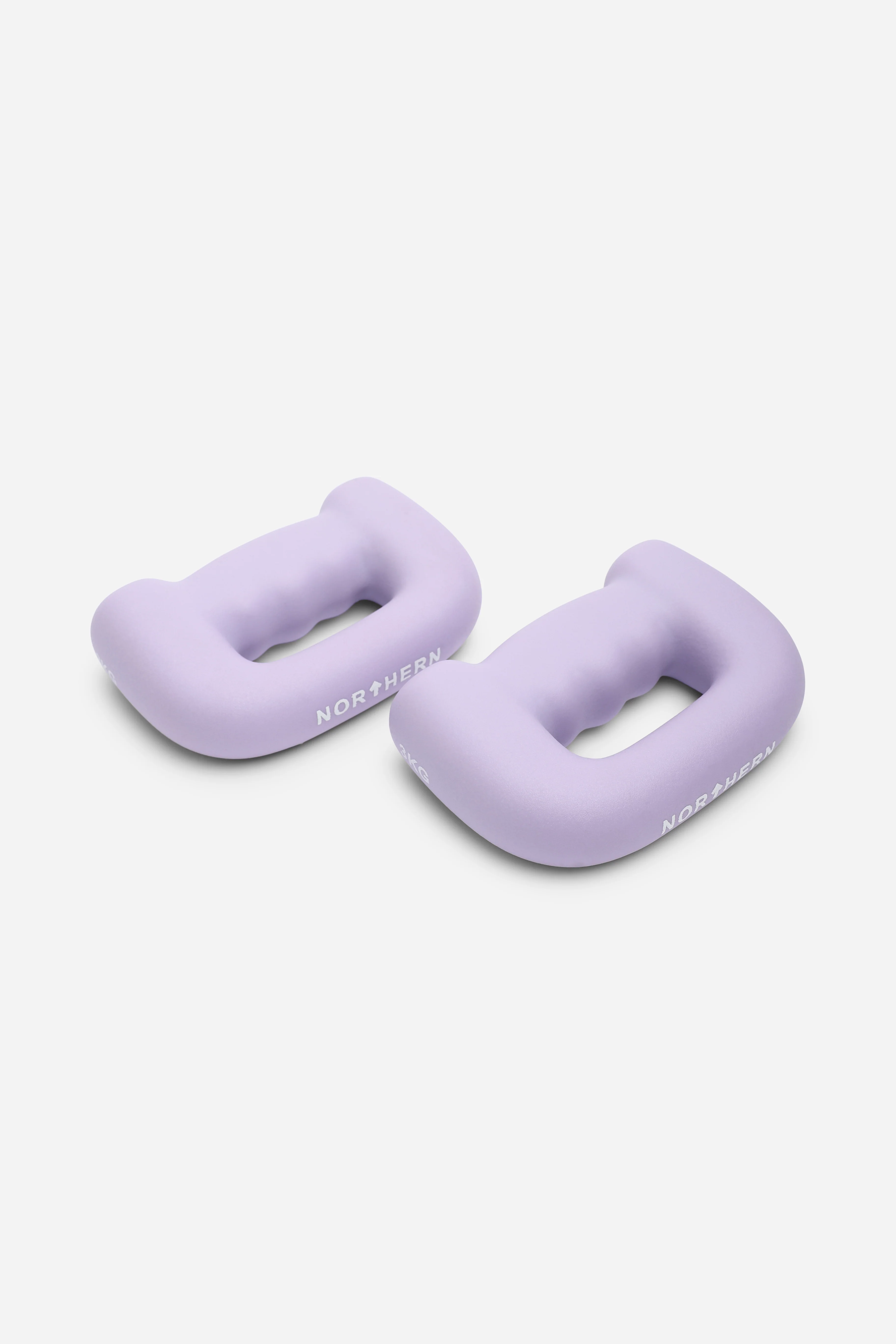 Northern Soft Lavender Hand Dumbbells D Shaped Boxing Exercise Weights Pair - 3kg x 2 (6kg) - Image 2
