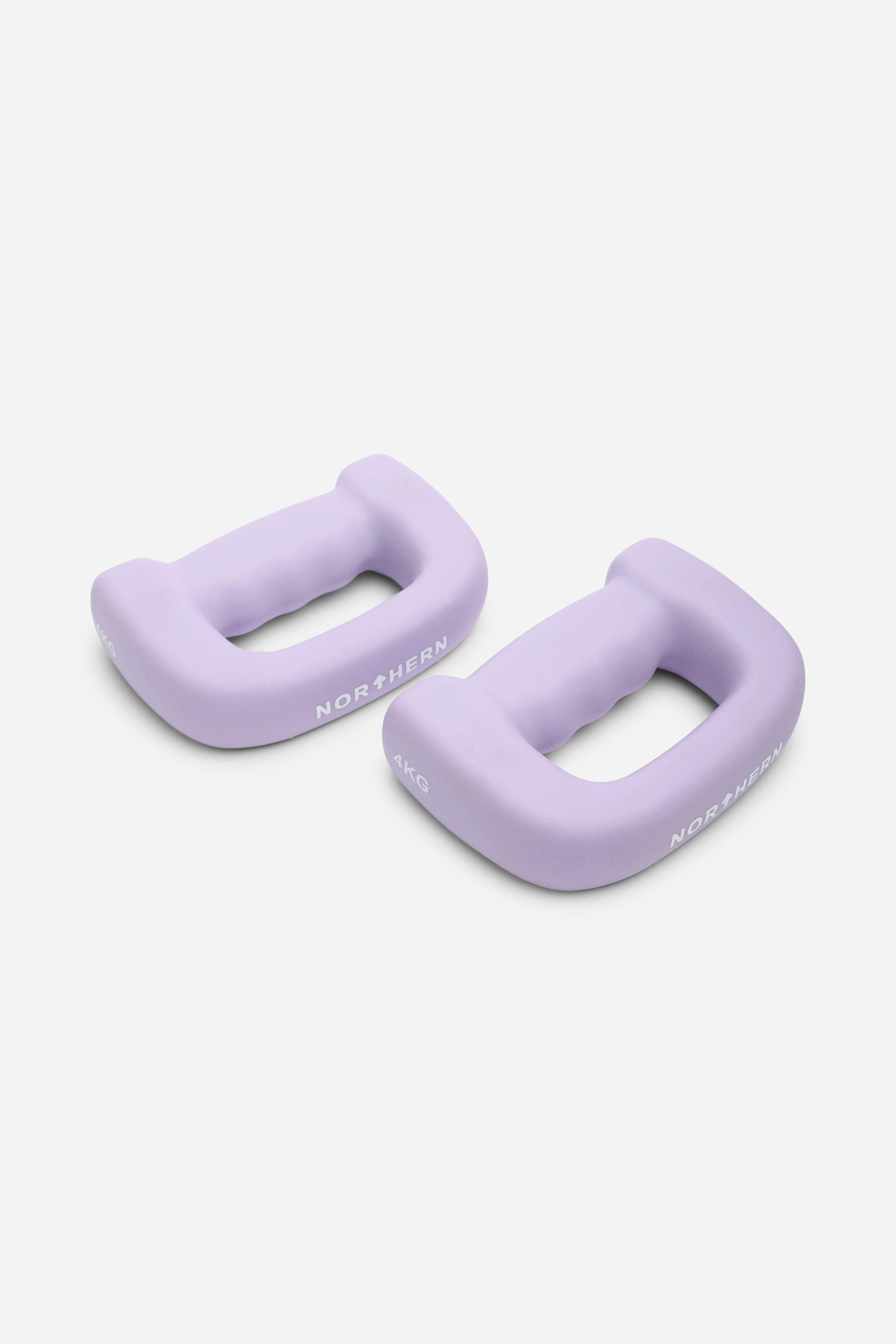 Northern Soft Lavender Hand Dumbbells D Shaped Boxing Exercise Weights Pair - 4kg x 2 (8kg) - Image 2