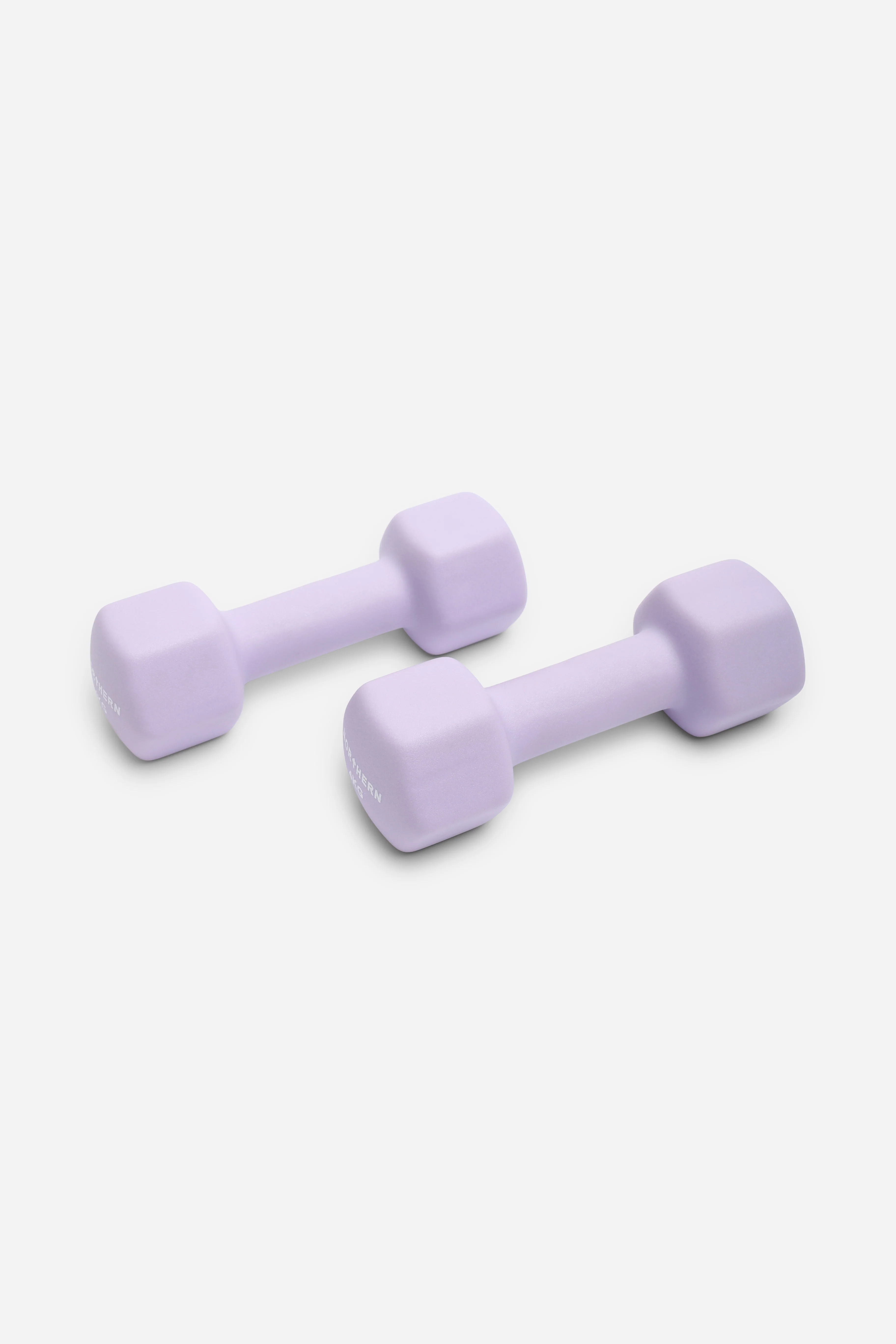 Northern Soft Lavender Neoprene Hex Dumbbells Pair - 4kg x 2 (8kg) - Image 2
