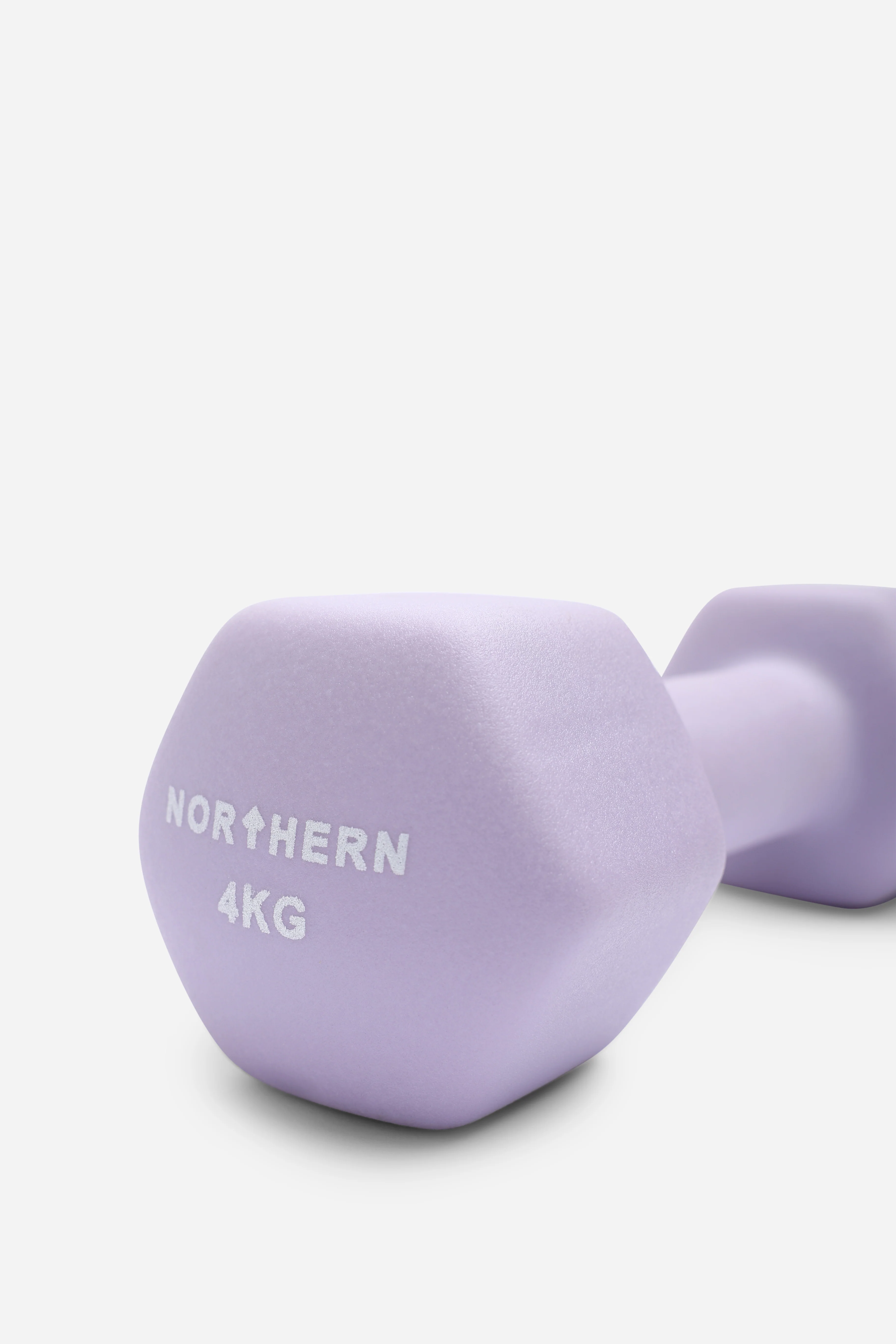 Northern Soft Lavender Neoprene Hex Dumbbells Pair - 4kg x 2 (8kg) - Image 3