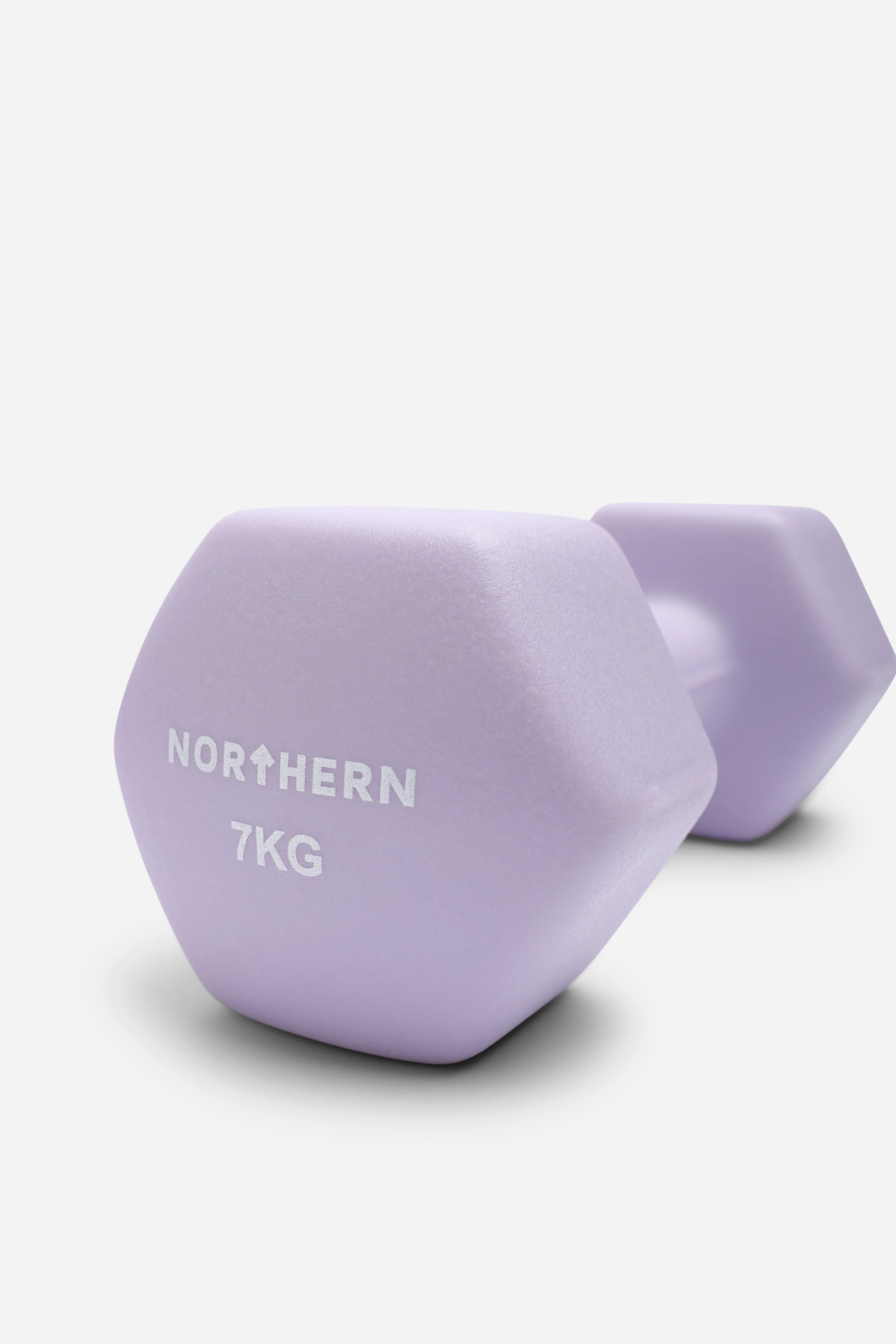Northern Soft Lavender Neoprene Hex Dumbbells Pair - 7kg x 2 (14kg) - Image 3
