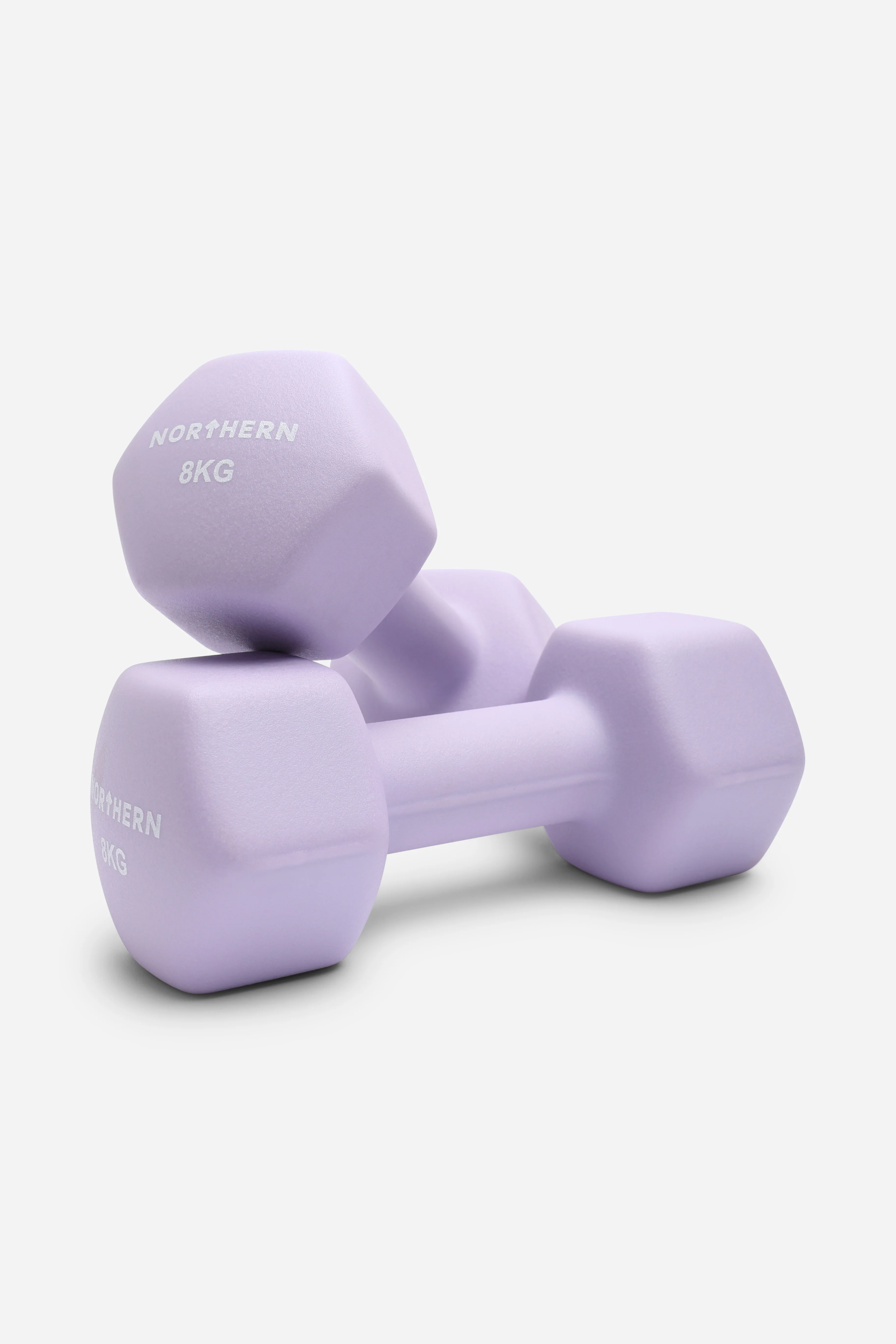 Northern Soft Lavender Neoprene Hex Dumbbells Pair - 8kg x 2 (16kg)