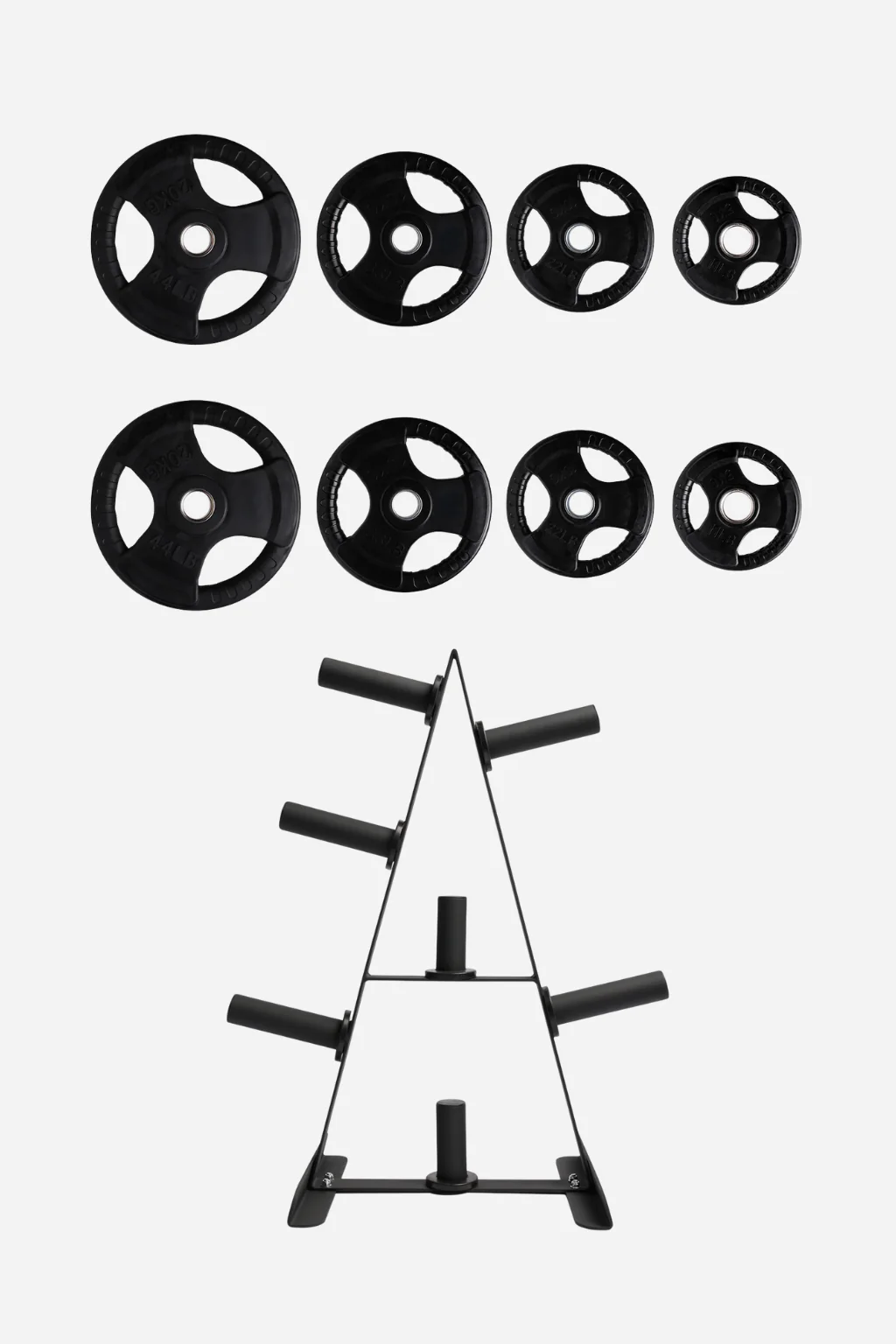 Triangle Storage Rack & Tri-Grip Plate 100kg Set (5kg - 20kg Pairs Included)
